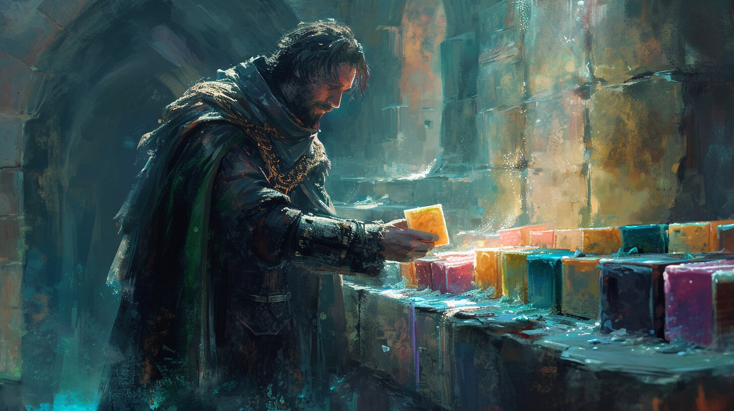 An Adventurer finding soap in a Dungeon